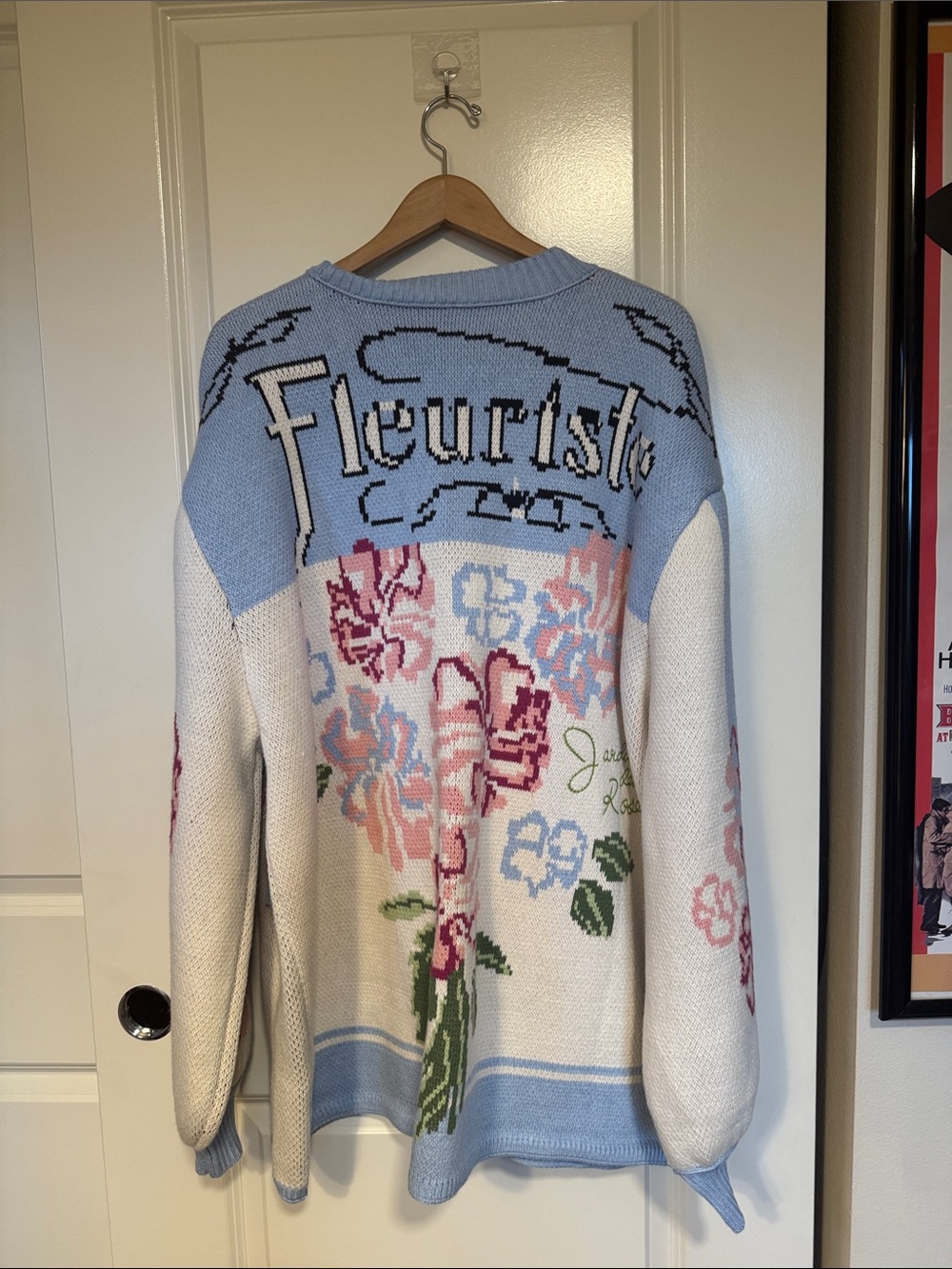 Anthropologie - Oversized Floral V-Neck Cardigan Sweater - Picture 7 of 13